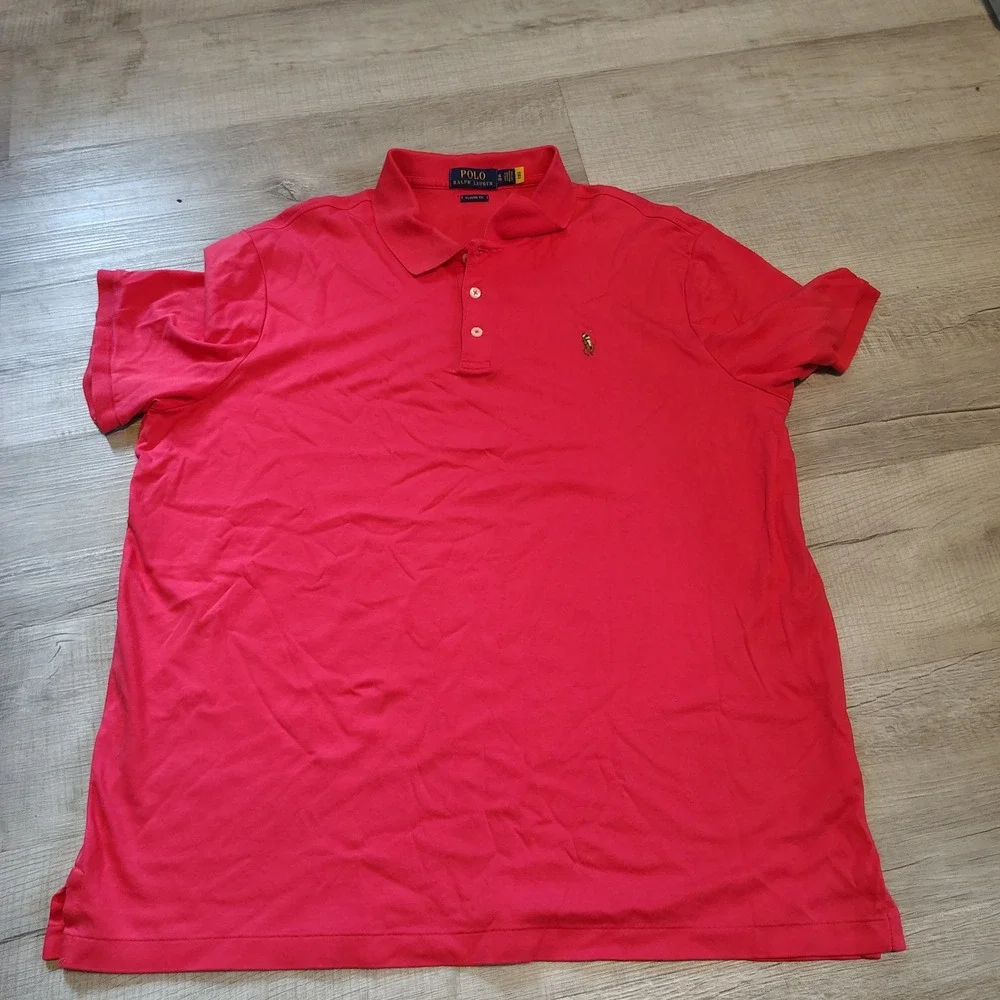 Polo Ralph Lauren XL Classic Fit Red Short Sleeve Pique Polo Shirt Pony Logo